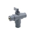 1/4" OD Push-to-Connect Series 326 3-Way PVC Ball Valve with FKM Seals