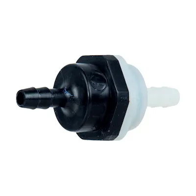 3/16" Hose Barb x 3/16" Hose Barb Series 406 Nylon check Valve with 1 psi Spring & Buna-N Seal