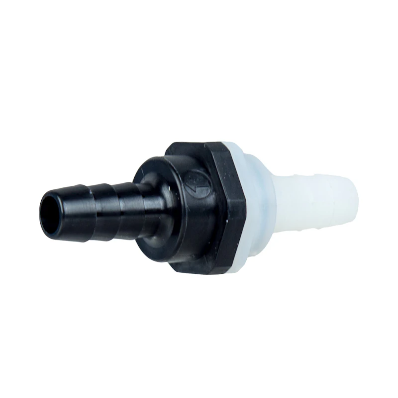 3/8" Hose Barb x 3/8" Hose Barb Series 406 Nylon Check Valve with 0.25 psi Spring & EPDM Seal