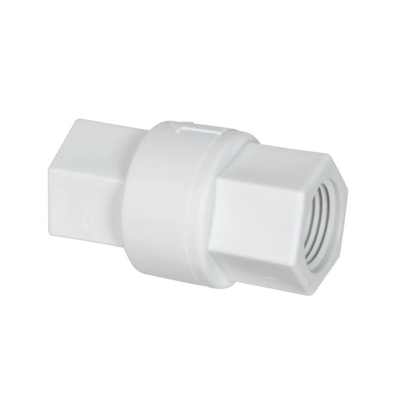 1/2" FNPT x 1/2" FNPT Series 685 White Polypropylene Check Valve with EPDM Seals, 1/3 psi Cracking Pressure & Hastelloy® Spring