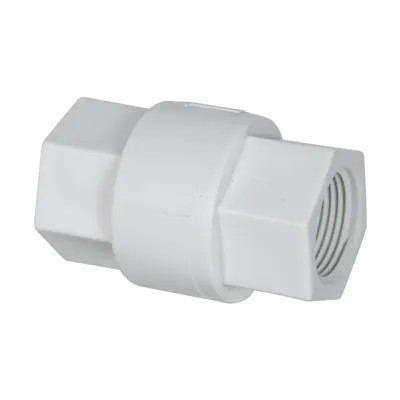 3/4" FNPT x 3/4" FNPT Series 687 White Polypropylene Check Valve with FKM Seals, 1/3 psi Cracking Pressure & 302 SS Spring