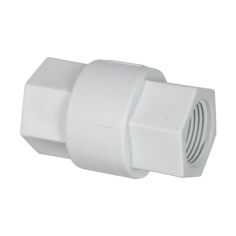 3/4" FNPT x 3/4" FNPT Series 687 White Polypropylene Check Valve with FKM Seals, 1/3 psi Cracking Pressure & 302 SS Spring