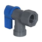 1/4" FNPT x 1/4" Push-to-Connect Series 658 90 Degree Rotary PVC Ball Valve with EPDM Seal