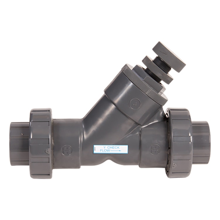 1-1/4" Socket SLC Series Spring Loaded True Union Y-Check Valve with FPM O-rings