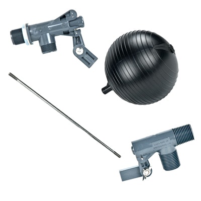 Heavy Duty PVC Float Valves, Rods & Float Balls