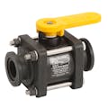 1"  Manifold Flange Banjo® Black Fiberglass-Reinforced Polypropylene Ball Valve