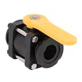 2" Manifold Flange Banjo® Black Fiberglass-Reinforced Polypropylene Ball Valve with 1-1/2" Opening Port