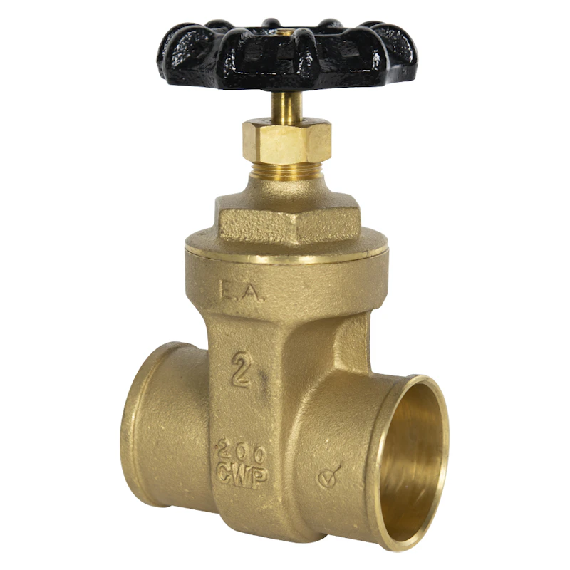 2" CTS Sweat No-Lead Brass Gate Valve