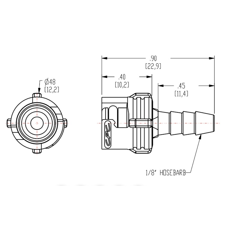 1/8" Hose Barb SMC Series Subminiature Acetal In-Line Coupling Insert - Straight Thru (Body Sold Separately)