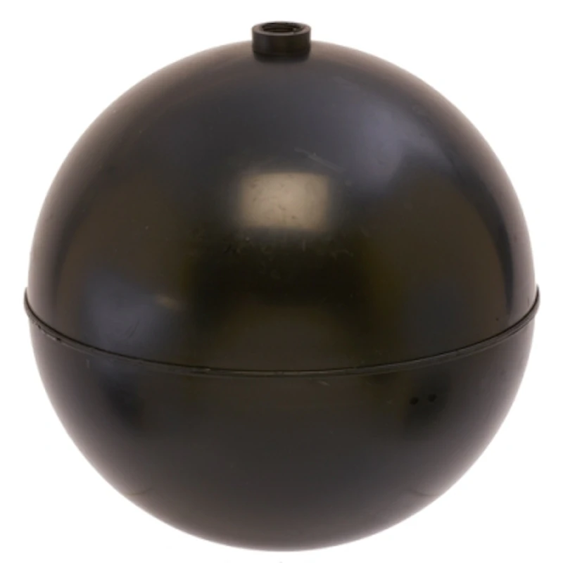 6" Diameter Bob® Black Polypropylene Round Float with 1/4"-20 SAE