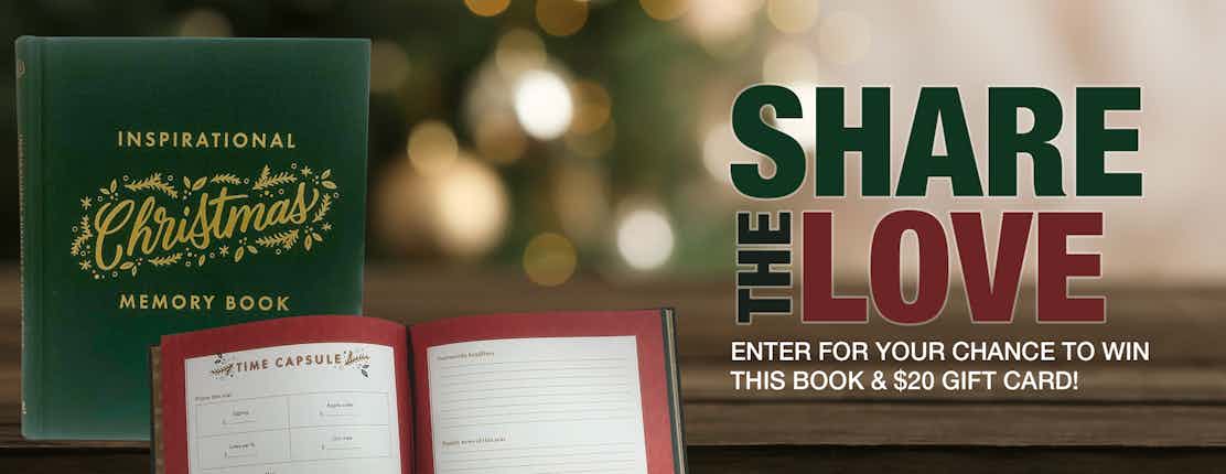 Share the Love! Enter for your chance to win a Christmas memory book & $20 gift card