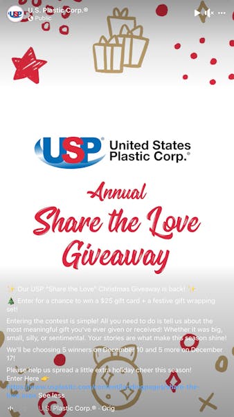 A screenshot of the linked Share the Love Facebook post