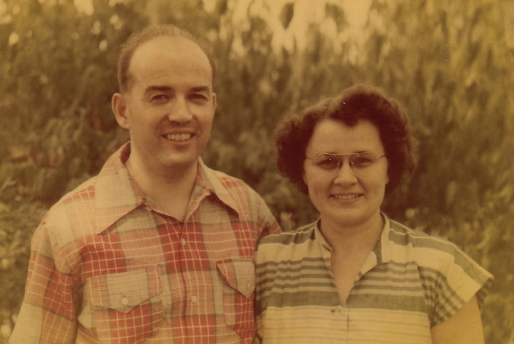 Stanley and his wife, Juanita, in a field